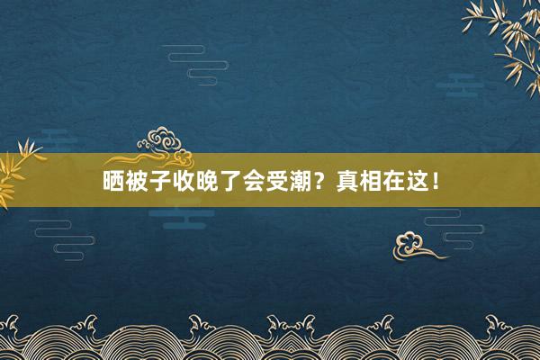 晒被子收晚了会受潮？真相在这！